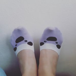 Feet with panda socks