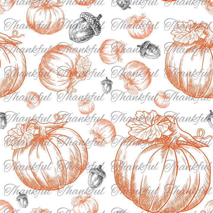Thankful Fall Pumpkins and Acorns - Tina Mitchell Art