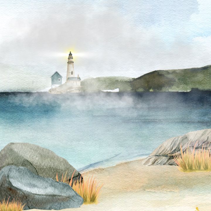 Lighthouse Fog - Tina Mitchell Art