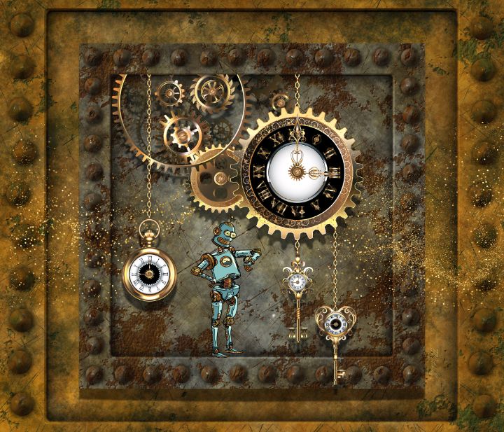 Steampunk Dragonfly Clock - Tina Mitchell Art - Digital Art, Abstract,  Man-made Objects - ArtPal