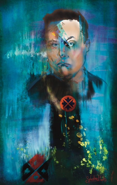 Elon Musk poker face - SplatterMarks
