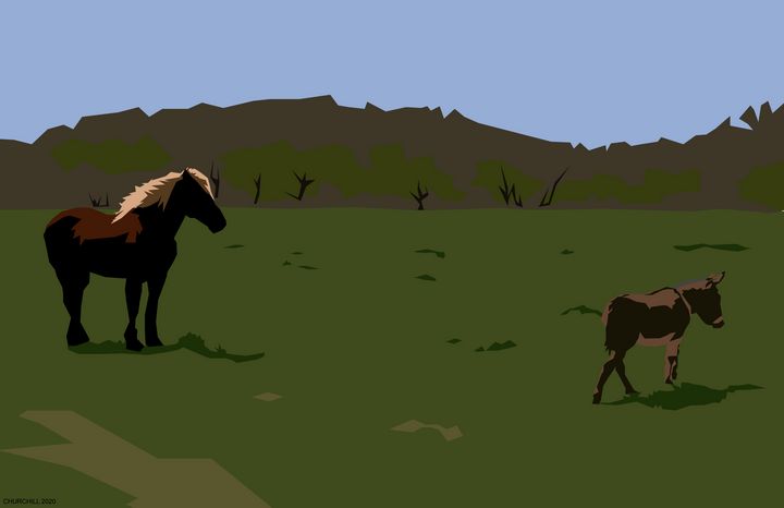 Horse and Donkey - John Churchill