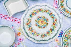 colorfully decorated plate