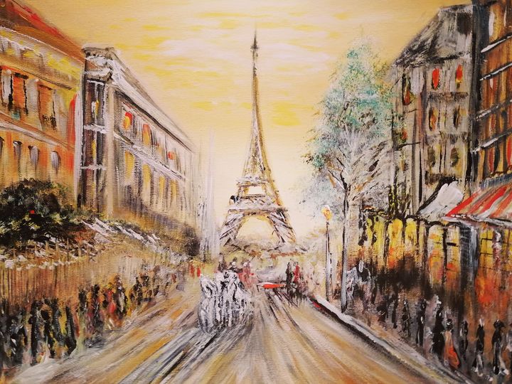 Painting the Streets of Paris - Blue Can Fine Art