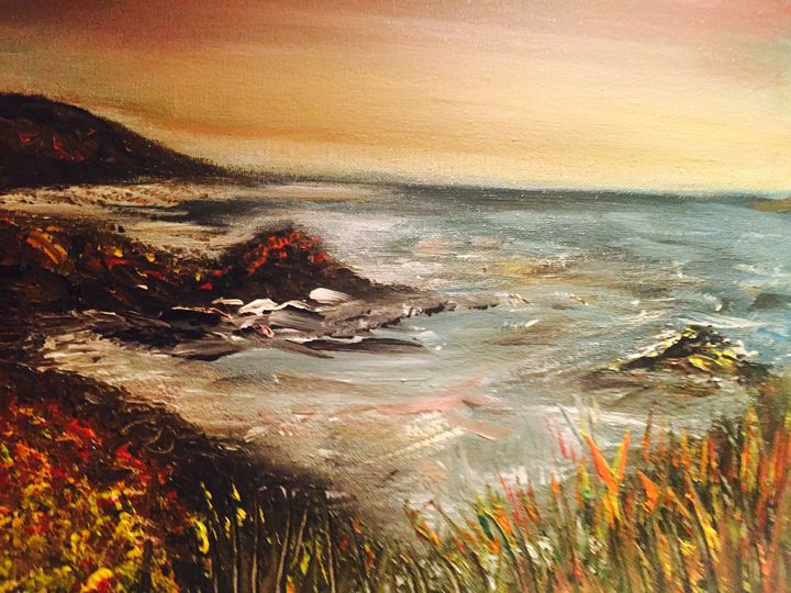 Devon Coast at Sunset - Blue Can Fine Art
