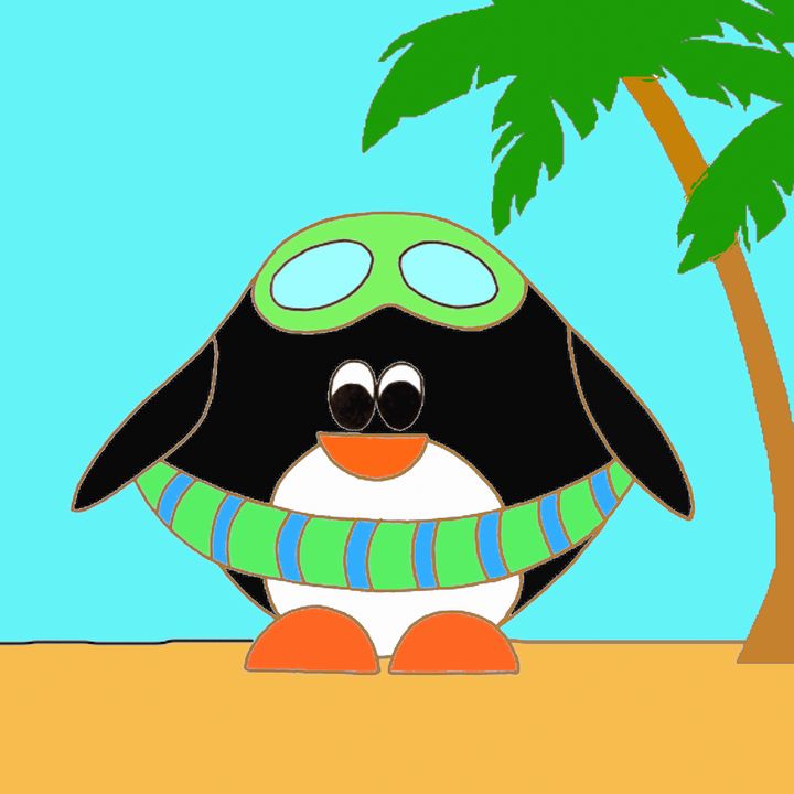 Penguin on the beach - Cre8tivebrush