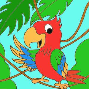 Parrot in the jungle