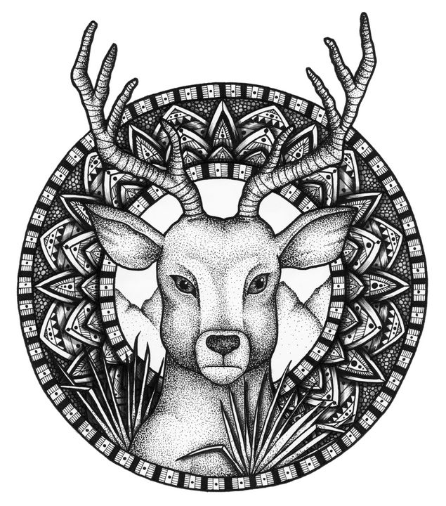 Deer Mandala - Nikki Bright - Drawings & Illustration, Animals, Birds, &  Fish, Deer - ArtPal