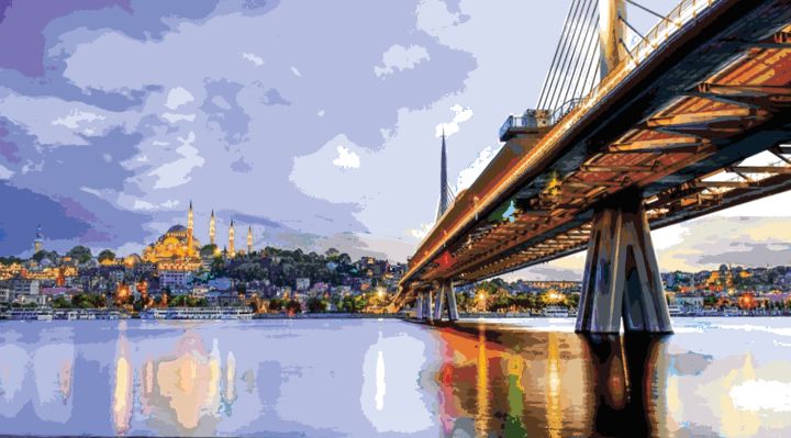 A Beautiful Bridge in Istanbul ASN Artwork Paintings Prints