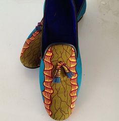 Men shoes with Ankara Fabric