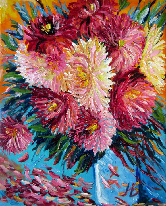 September Flowers Bouquet - Nadia Bykova - Paintings & Prints, Flowers ...