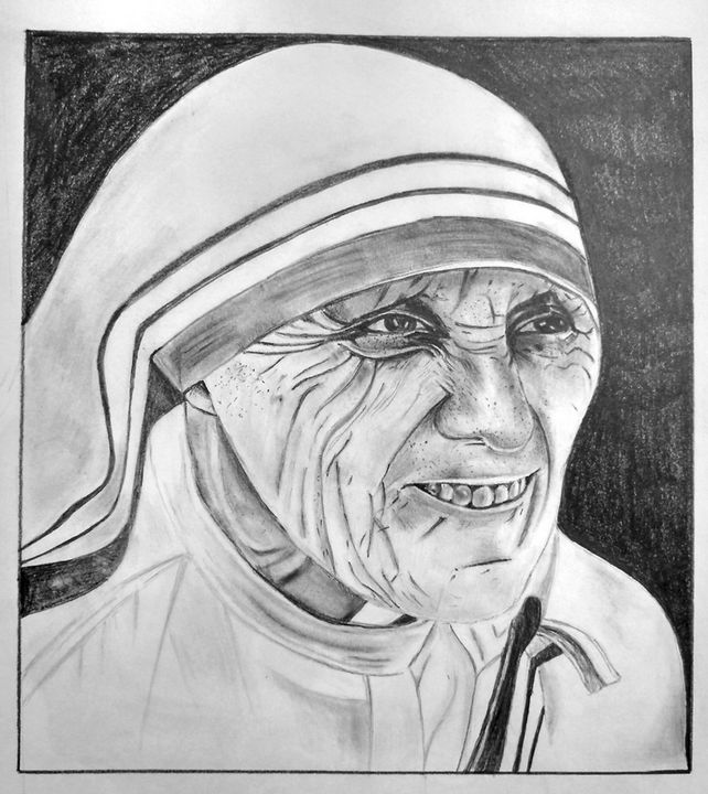 Draw Mother Teresa With Pencil Sketch || Pencil Drawing || Mary Teresa  Bojaxhiu - YouTube