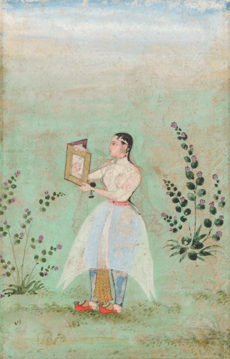 Lady with a Portrait of Jahangir - Unique Artworks Collection - Paintings &  Prints, People & Figures, Portraits, Other Portraits - ArtPal