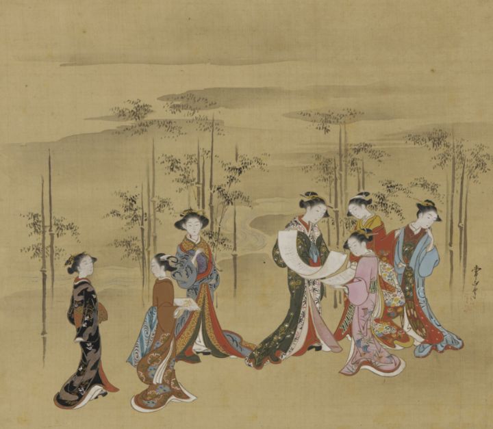 Seven young women in a bamboo grove - Unique Artworks Collection -  Paintings & Prints, People & Figures, Portraits, Other Portraits - ArtPal