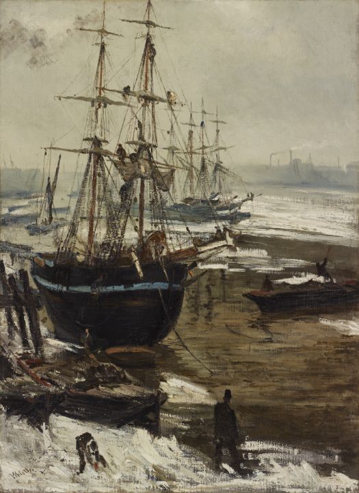The Thames in Ice - Unique Artworks Collection - Paintings