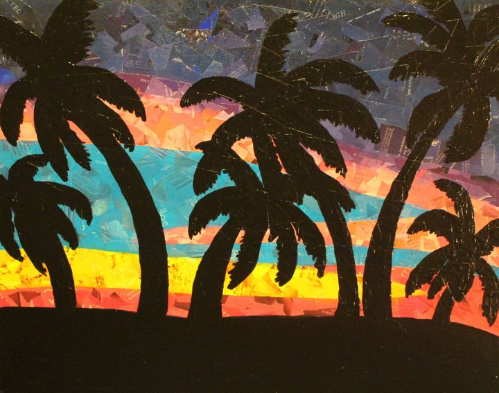 Palm Trees in Sunset - Jenn V Art