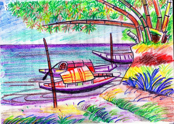 Shore Coloring Page With Boats In The Sea Outline Sketch Drawing Vector, Boat  Drawing, Wing Drawing, Sea Drawing PNG and Vector with Transparent  Background for Free Download