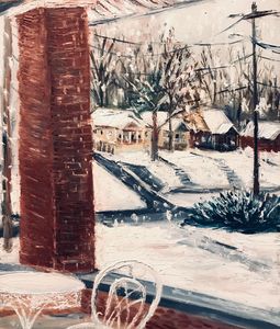 Snow Fall Street Scene-Print