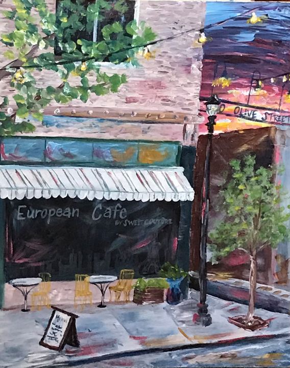 European Cafe- Print - Art by Meredith Dickson