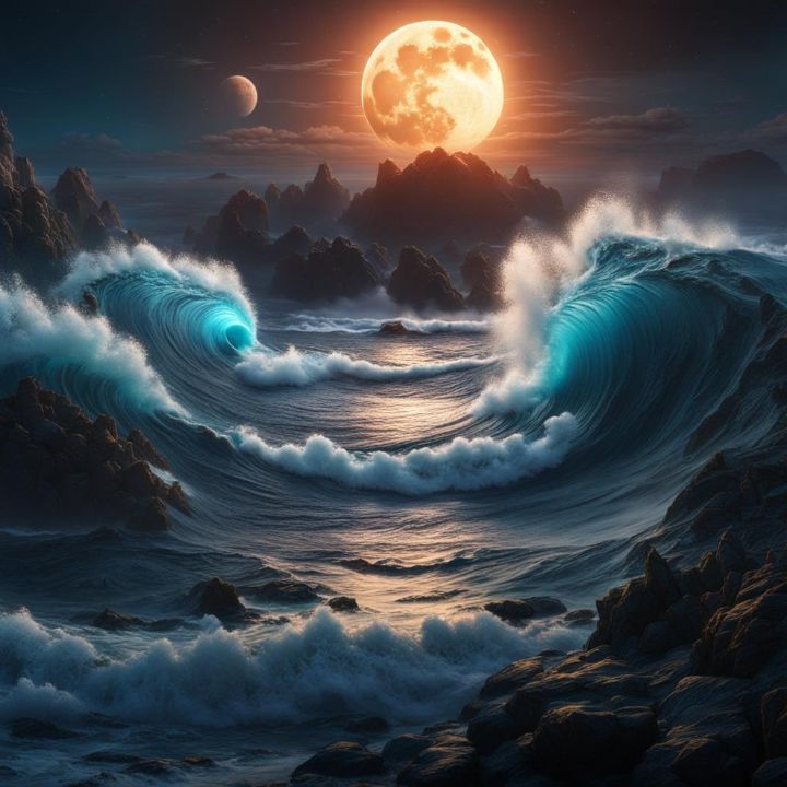 The waves and the good moon