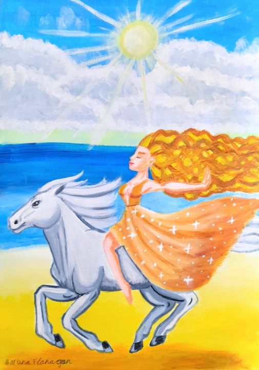 Rhiannon Sovereign Goddess of horses - Martina Flanagan Art
