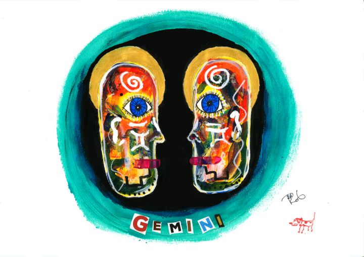 Gemini. The Twins Original art The People s Dog Paintings