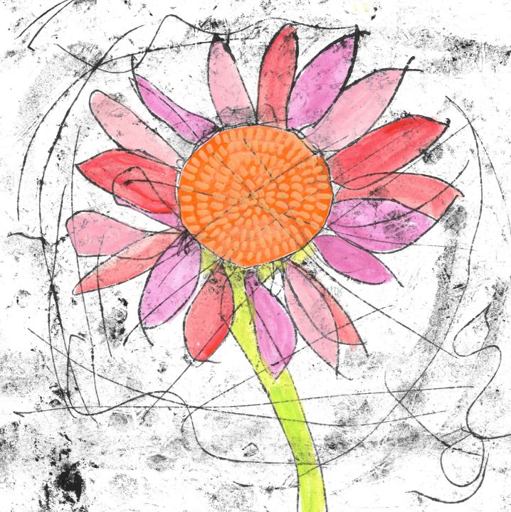 Original Monoprint Color Study Floral Painting on Paper Original Monoprint Color Study Floral Painting on Paper