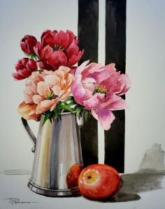 Still life with peonies