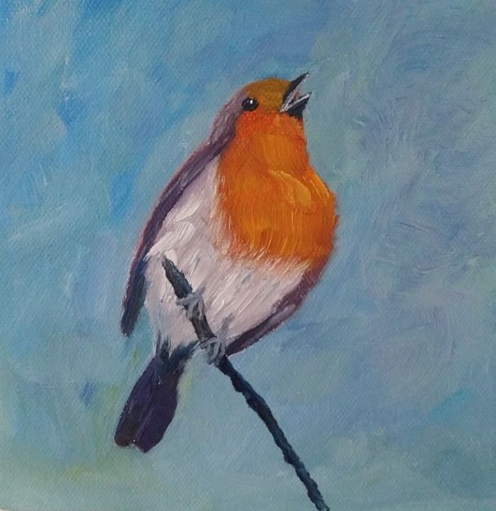 Bird Illustrations European robin Opera , Singing birds