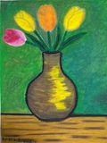 tulips and vase 4pcs