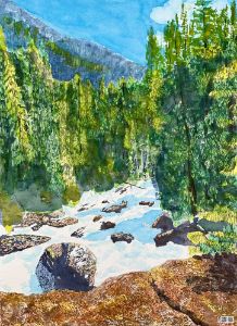Mountain Stream, watercolor - Rick Spates