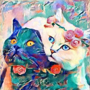 Two digital kitties