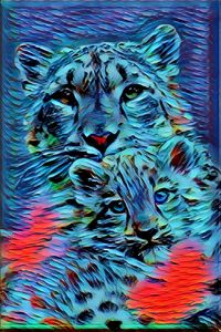 Digital painting of wild cat