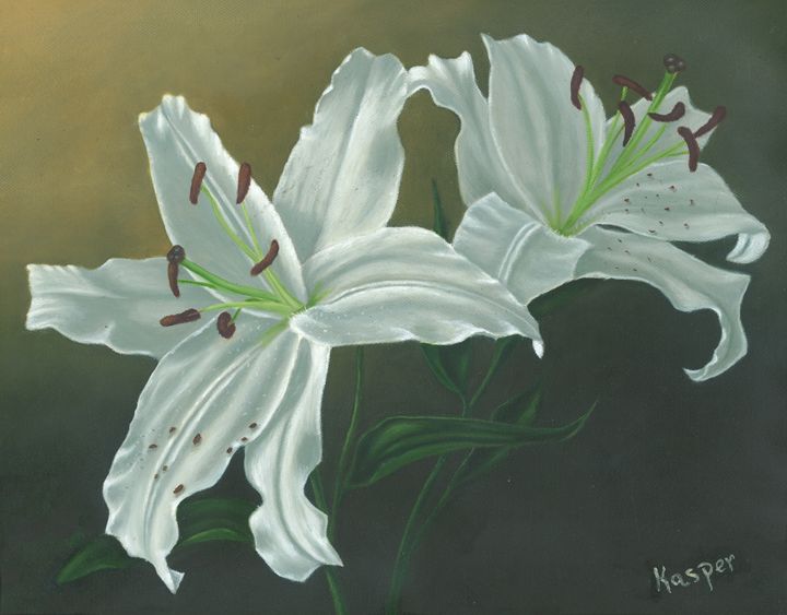 white lillies - Kasper Gallery - Paintings & Prints, Flowers, Plants ...