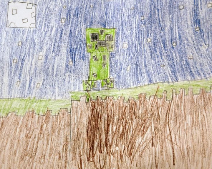 Minecraft creeper face-Artwork by @Travel Poster AI