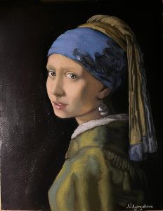 The painting the girl with the pearl on sale earring