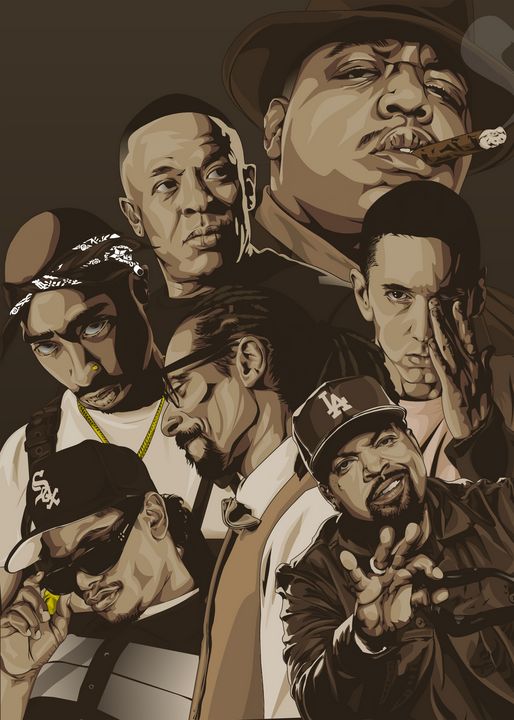Hiphop Legends Ed Bayabay Digital Art Entertainment Music Rap Hip Hop Artpal