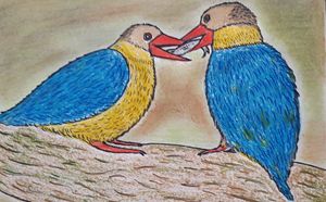 Color pencil art - Hems - Drawings & Illustration, Animals, Birds, & Fish,  Birds, Kingfisher - ArtPal