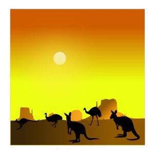 Silhouette of Outback Desert