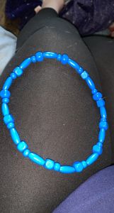 Blue wood necklace