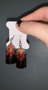 FAKE blood vial earrings