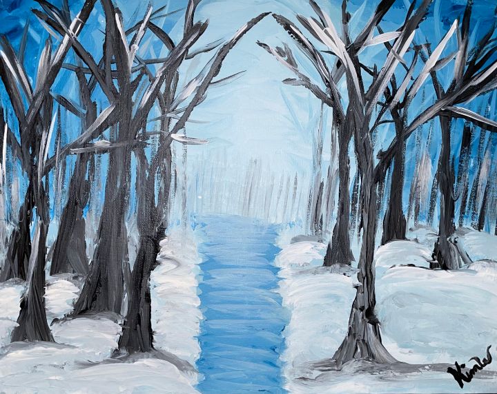 Snowy Wooded Wonderland - Kimberli Witucki - Paintings & Prints, Landscapes  & Nature, Other Landscapes & Nature - ArtPal