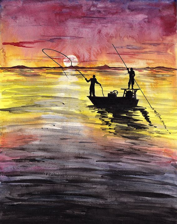Mahi Mahi Modern Art Print, Saltwater Fishing Wall Art Print, Hand