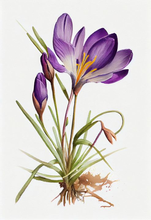 watercolor crocus