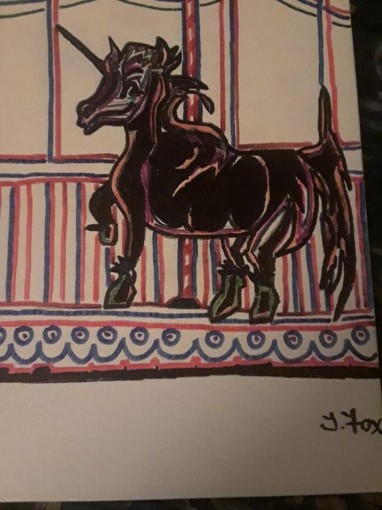 Carousel horse - Fox illustrations