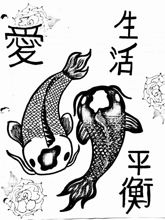 Ying-Yang Koi - HR-Original Art