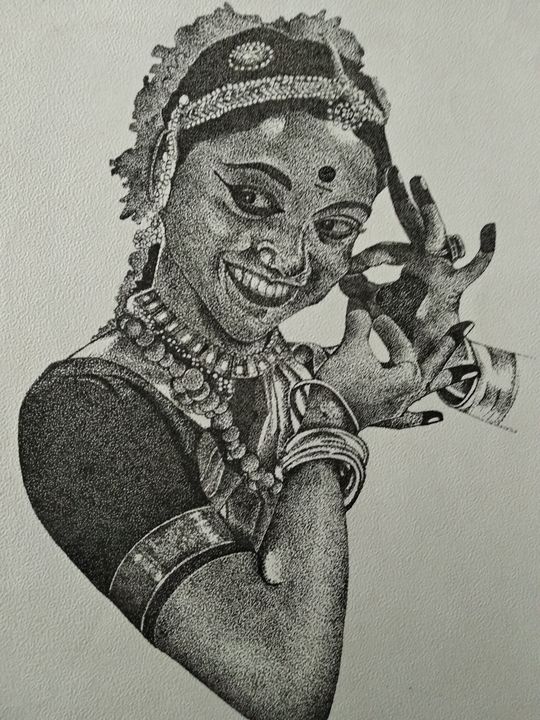Bharathanatyam Dancer Harinie Jeevitha Pencil Sketch – Meghnaunni.com