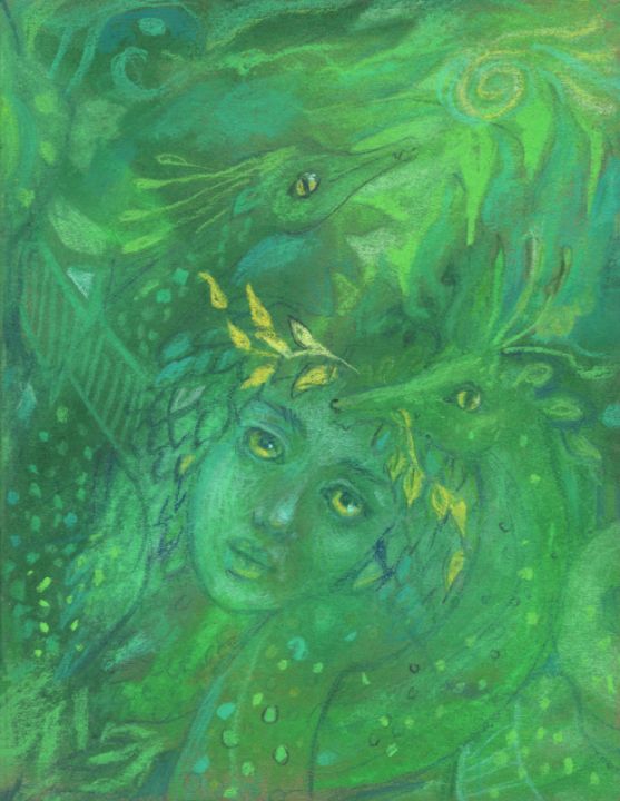 Mother of Dragons Fantasy Painting - Julia Khoroshikh