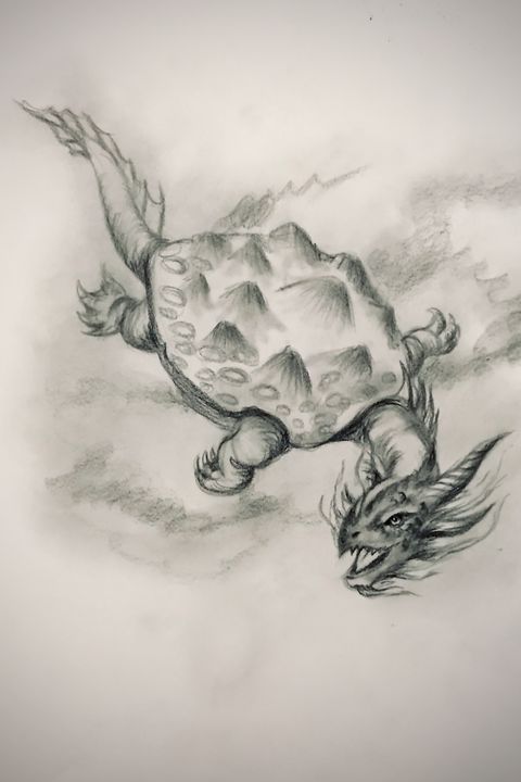 Sketching - Turtle Dragon - Online Lesson Demo Works