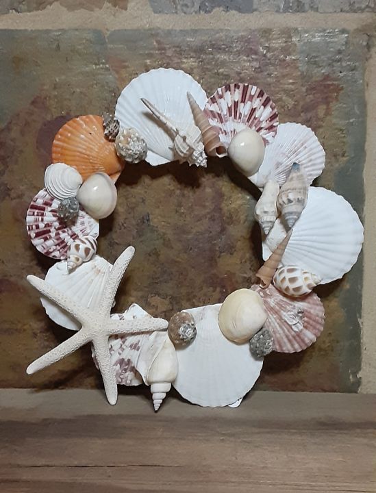 Shell Wreath Wall Hanging - Jill's Art With Nature - Crafts & Other Art,  Collages - ArtPal